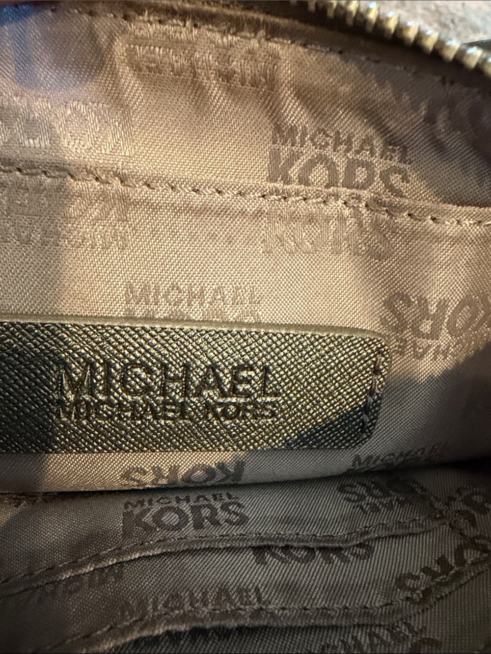 Michael Kors Metallic Gunmetal MK Logo Wristlet - Picture 6 of 9